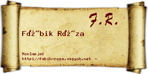 Fábik Róza névjegykártya